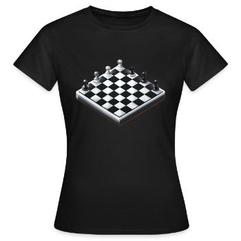 Schachbrett Schach - Frauen T-Shirt - Schwarz - Vorne - AI Model Female 172 dark (172cm)