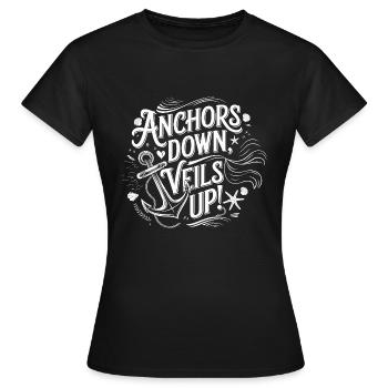 Ancres baissées, voiles levés | Enterrement de vie de garçon Maritime & Anchor Look - T-shirt Femme - noir - Devant - AI Model Female 172 dark (172cm)