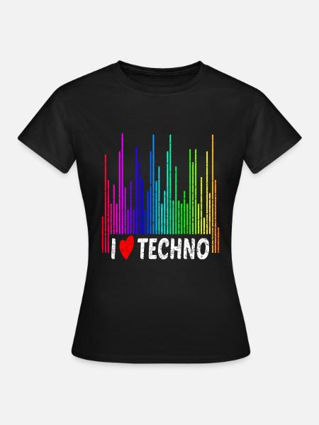 Love Techno - Frauen T-Shirt - Schwarz