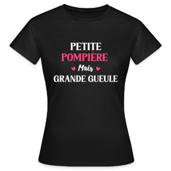 Petite Pompière mais grande gueule - T-shirt Femme - noir - Devant - AI Model Female 172 dark (172cm)