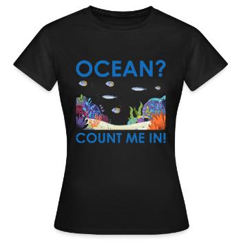 Ocean Zooologist Marine Biologist Marine Marine Biology - Women's T-Shirt - black - Front - AI Model Female 172 dark (172cm)