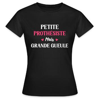 Grande gueule petite Prothésiste - T-shirt Femme - noir - Devant - AI Model Female 172 dark (172cm)