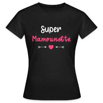 Super Mamounette - T-shirt Femme - noir - Devant - AI Model Female 172 dark (172cm)