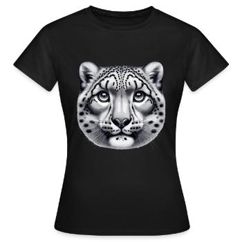 Snow Leopard Leopard White Leopard - Women's T-Shirt - black - Front - AI Model Female 172 dark (172cm)