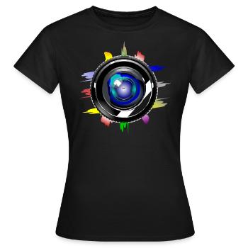 Kamera - Frauen T-Shirt - Schwarz - Vorne - AI Model Female 172 dark (172cm)