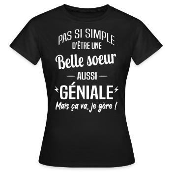 Belle soeur - T-shirt Femme - noir - Devant - AI Model Female 172 dark (172cm)