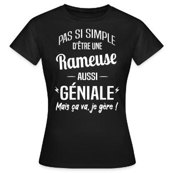 Rameuse - T-shirt Femme - noir - Devant - AI Model Female 172 dark (172cm)