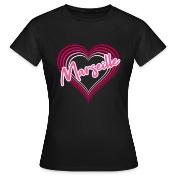 Marseille - Frauen T-Shirt - Schwarz - Vorne - AI Model Female 172 dark (172cm)