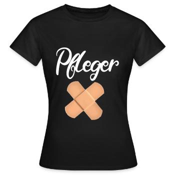Pfleger - Frauen T-Shirt - Schwarz - Vorne - AI Model Female 172 dark (172cm)