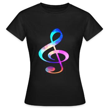 Notenschluessel Musik Noten Musiker Instrument - Frauen T-Shirt - Schwarz - Vorne - AI Model Female 172 dark (172cm)