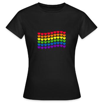Drapeau arc-en-ciel LGBT - T-shirt Femme - noir - Devant - AI Model Female 172 dark (172cm)