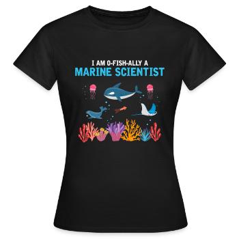 Official Marine Scientist Marine Biologist - Women's T-Shirt - black - Front - AI Model Female 172 dark (172cm)