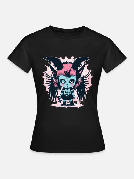 Ästhetisches Dämonenmädchen - Kawaii Anime - Frauen T-Shirt - Schwarz