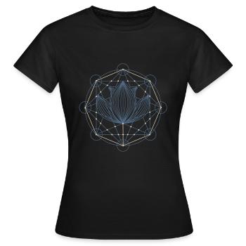 Lotus Heilige Geometrie - Frauen T-Shirt - Schwarz - Vorne - AI Model Female 172 dark (172cm)