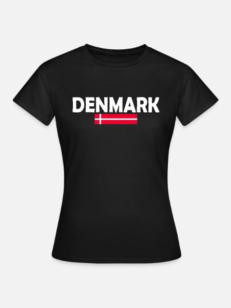 Dänemark flagge - Dame-T-shirt - sort