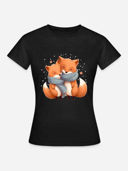 Füchse - Frauen T-Shirt - Schwarz