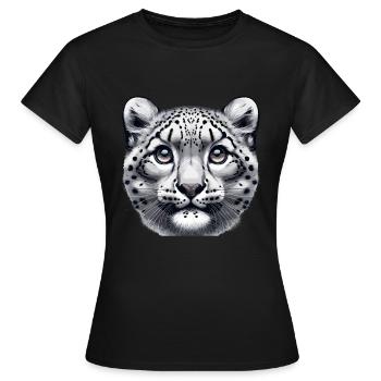 Snow Leopard Leopard White Leopard - Women's T-Shirt - black - Front - AI Model Female 172 dark (172cm)