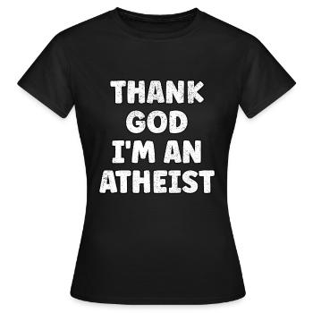 Lustiger Atheist Skeptiker Anti-Religion Weihnachten - Frauen T-Shirt - Schwarz - Vorne - AI Model Female 172 dark (172cm)