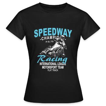Speedway - Motorcycle Speedway - Women's T-Shirt - black - Front - AI Model Female 172 dark (172cm)