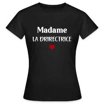 Madame la Directrice - T-shirt Femme - noir - Devant - AI Model Female 172 dark (172cm)