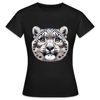 Snow Leopard Leopard White Leopard - Women's T-Shirt - black - Front - AI Model Female 172 dark (172cm)