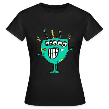 monstre - dame monstre drôle - monstre de fête - T-shirt Femme - noir - Devant - AI Model Female 172 dark (172cm)
