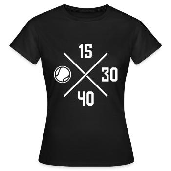 15 30 40 Tennis Beach Tennis Ball - Frauen T-Shirt - Schwarz - Vorne - AI Model Female 172 dark (172cm)