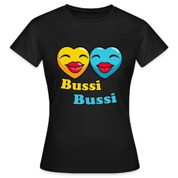 Bussi Bussi 1 - bunt - Frauen T-Shirt - Schwarz - Vorne - AI Model Female 172 dark (172cm)
