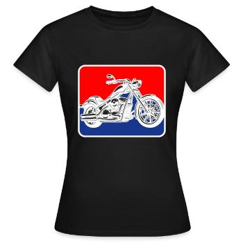 Logo de la moto américaine Chopper - T-shirt Femme - noir - Devant - AI Model Female 172 dark (172cm)