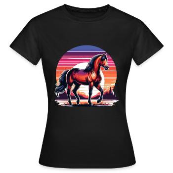 Brown Quarter Horse Art - Women's T-Shirt - black - Front - AI Model Female 172 dark (172cm)