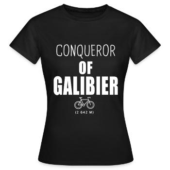 Eroberer der Galibier Radsportalpen - Frauen T-Shirt - Schwarz - Vorne - AI Model Female 172 dark (172cm)