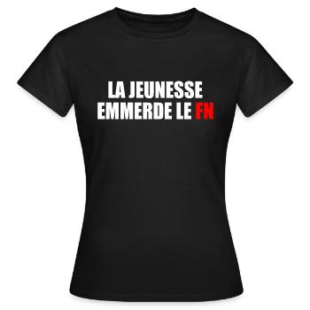 la jeunesse emmerde front national - T-shirt Femme - noir - Devant - AI Model Female 172 dark (172cm)