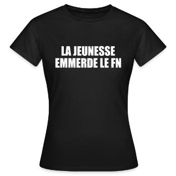 la jeunesse emmerde front national - T-shirt Femme - noir - Devant - AI Model Female 172 dark (172cm)
