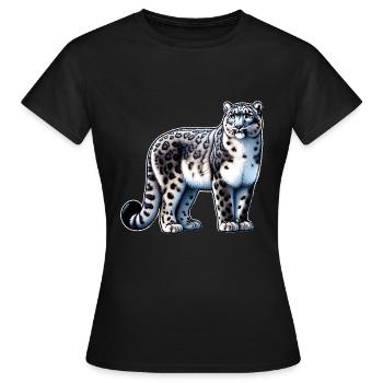 Snow Leopard Leopard White Leopard - Women's T-Shirt - black - Front - AI Model Female 172 dark (172cm)