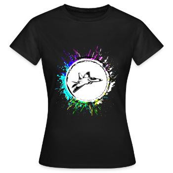 Symbole d’avion à réaction - T-shirt Femme - noir - Devant - AI Model Female 172 dark (172cm)