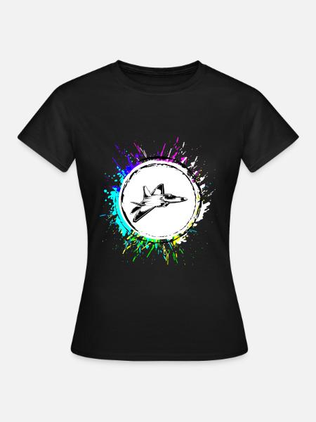 Flugzeug jet symbol - Frauen T-Shirt - Schwarz