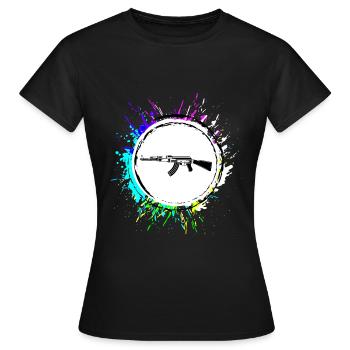 Rifle icon symbol - Women's T-Shirt - black - Front - AI Model Female 172 dark (172cm)