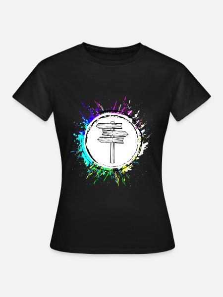 Wegweiser Reisen - Frauen T-Shirt - Schwarz