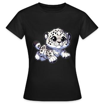 Snow Leopard Leopard White Leopard - Women's T-Shirt - black - Front - AI Model Female 172 dark (172cm)