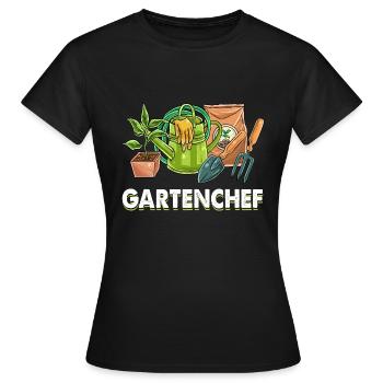 Gartenchef Gartenarbeit Gärtner Hobbygärtner Hobby - Frauen T-Shirt - Schwarz - Vorne - AI Model Female 172 dark (172cm)