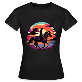 Quarter Horse Rider - Women's T-Shirt - black - Front - AI Model Female 172 dark (172cm)