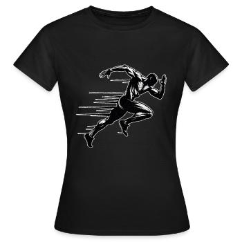 Bahnläufer Sprinter Sprint 100m Sprinter - Frauen T-Shirt - Schwarz - Vorne - AI Model Female 172 dark (172cm)