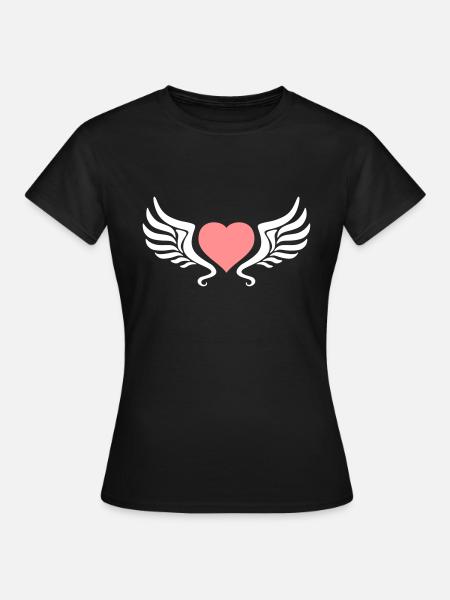 tribal_heart_wings_2c - Women's T-Shirt - black
