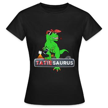 Tatiesaurus Tatie Dinosaure Stylée - T-shirt Femme - noir - Devant - AI Model Female 172 dark (172cm)