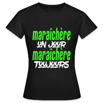 maraîchère maman mère humour cadeau personnalisé - T-shirt Femme - noir - Devant - AI Model Female 172 dark (172cm)