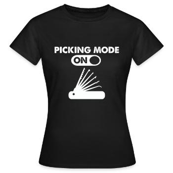Crochetage de serrure sur la conception de serrurier de serrurerie - T-shirt Femme - noir - Devant - AI Model Female 172 dark (172cm)