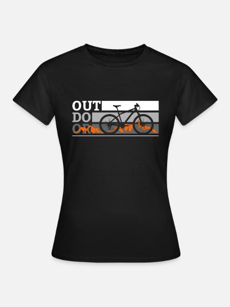 Outdoor mit dem Mountainbike - Frauen T-Shirt - Schwarz