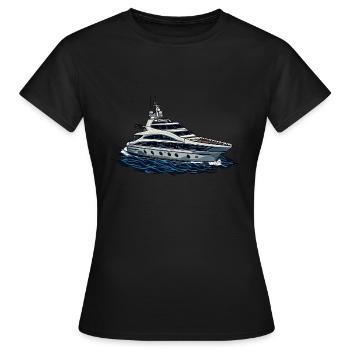 Yacht Ship - T-shirt Femme - noir - Devant - AI Model Female 172 dark (172cm)