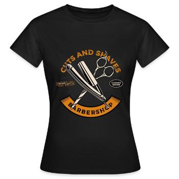 Barber Barbershop Rasieren Bart Barbier - Frauen T-Shirt - Schwarz - Vorne - AI Model Female 172 dark (172cm)