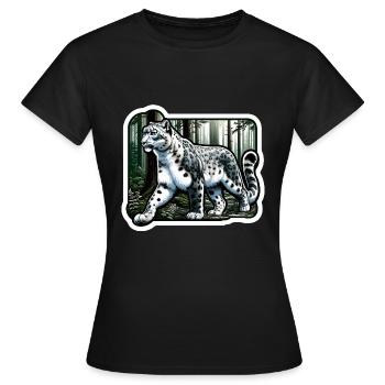 Snow Leopard Leopard White Leopard - Women's T-Shirt - black - Front - AI Model Female 172 dark (172cm)